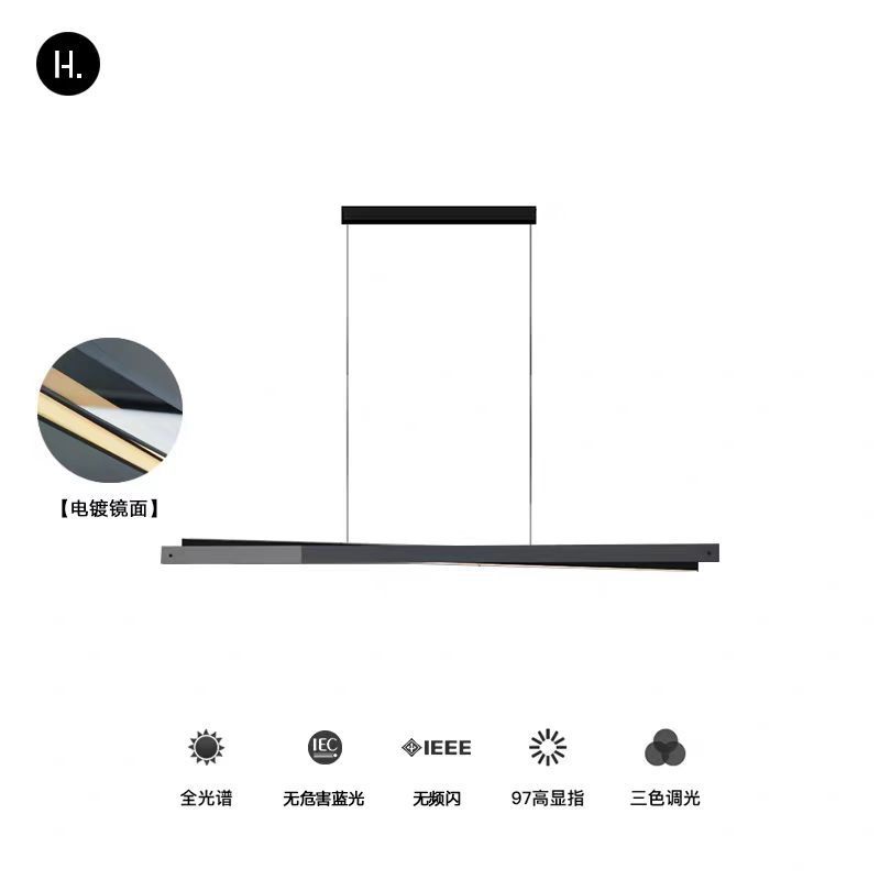 意式极简 餐厅吊灯现代简约高端设计师时尚光影艺术玻璃吧台岛台|undefined