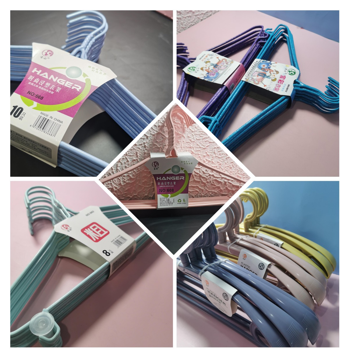 High quality anti slip impregnated plastic student hangers for the new school season. Dormitory clothes racks with seamless plastic hangers (10 pieces/set)