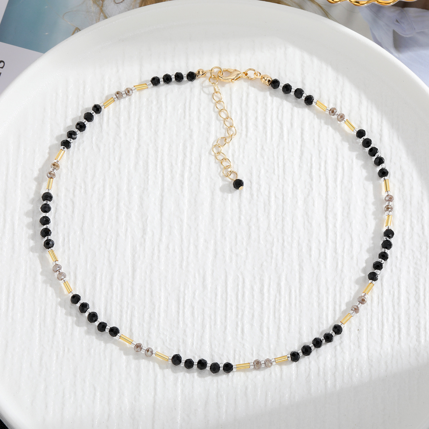 11g Weight Necklace Classification Natural Stone Chain Material 1 Piece Quantity Daily Occasion natural stone Material Geometric Pattern Women'S Gender Beaded Design Retro Style Retro Geometric Natural Stone Beaded Necklace 1 Piece 9