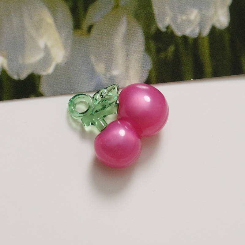 2g Weight Pendant Jewelry Making Type 20*20mm Jewelry Making Size DIY Jewelry Accessories Classification 1 Piece Quantity Acrylic Material Cherry Pattern Cute Style 1 Piece 20*20mm Arylic Cherry Pendant 11