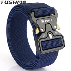 Aluminum alloy fastener tactical nylon elastic belt for commuting outdoor training workwear men's belt wholesale