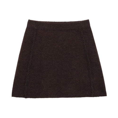 2025 Spring European and American Style New Women's Clothing: Gold Button-Decorated Crewneck Knitted Jacket + High-Waisted Skirt with Side Seam Details