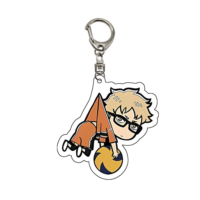Акриловый брелок (PQ Junior) персонажи Haikyuu!!, 6–6,5 см x 3 мм, кольцо из нержавеющей стали