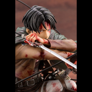 Kotobukiya Attack on Titan Soldier Levi Figure Battle Damage Kneeling Blood War Figure Animation Model