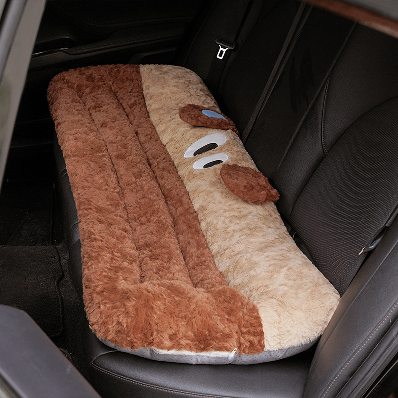 Cojín del automóvil otoño y invierno de peluche, cojín de asiento de tres personas, cojín de asiento caliente, cojín de trasero grueso para automóviles universales