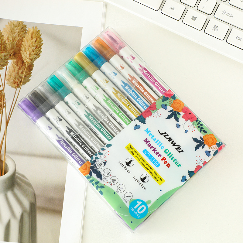 Lápiz de metal transfronterizo de dos cabezas estudiantes de arte graffiti pintura acrílico marcador lápiz plegable color blando lápiz hermoso colorido