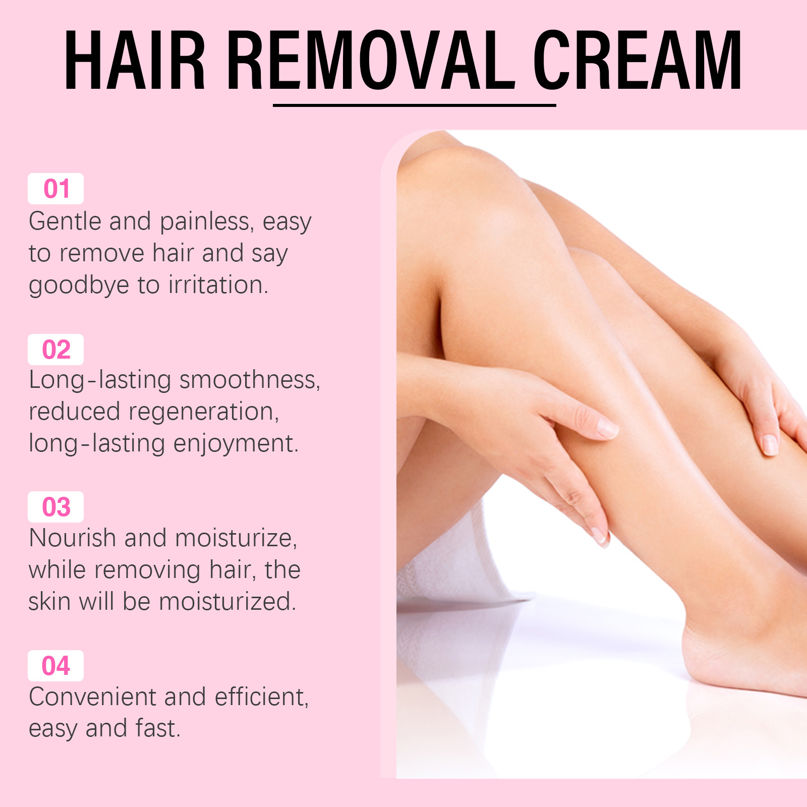 OceAura Skin hair removal cream Gentle ingredients nourishing delicate soft and smooth body skin hair removal cream 4
