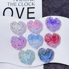 树脂配件批发diy饰品配饰【UV电镀爱心玫瑰】卡40*35mm萤火虫夜光