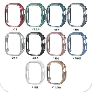 适用s9苹果Applewatch ultra2 单排PC钻镂空49mm手表壳iwatch护套