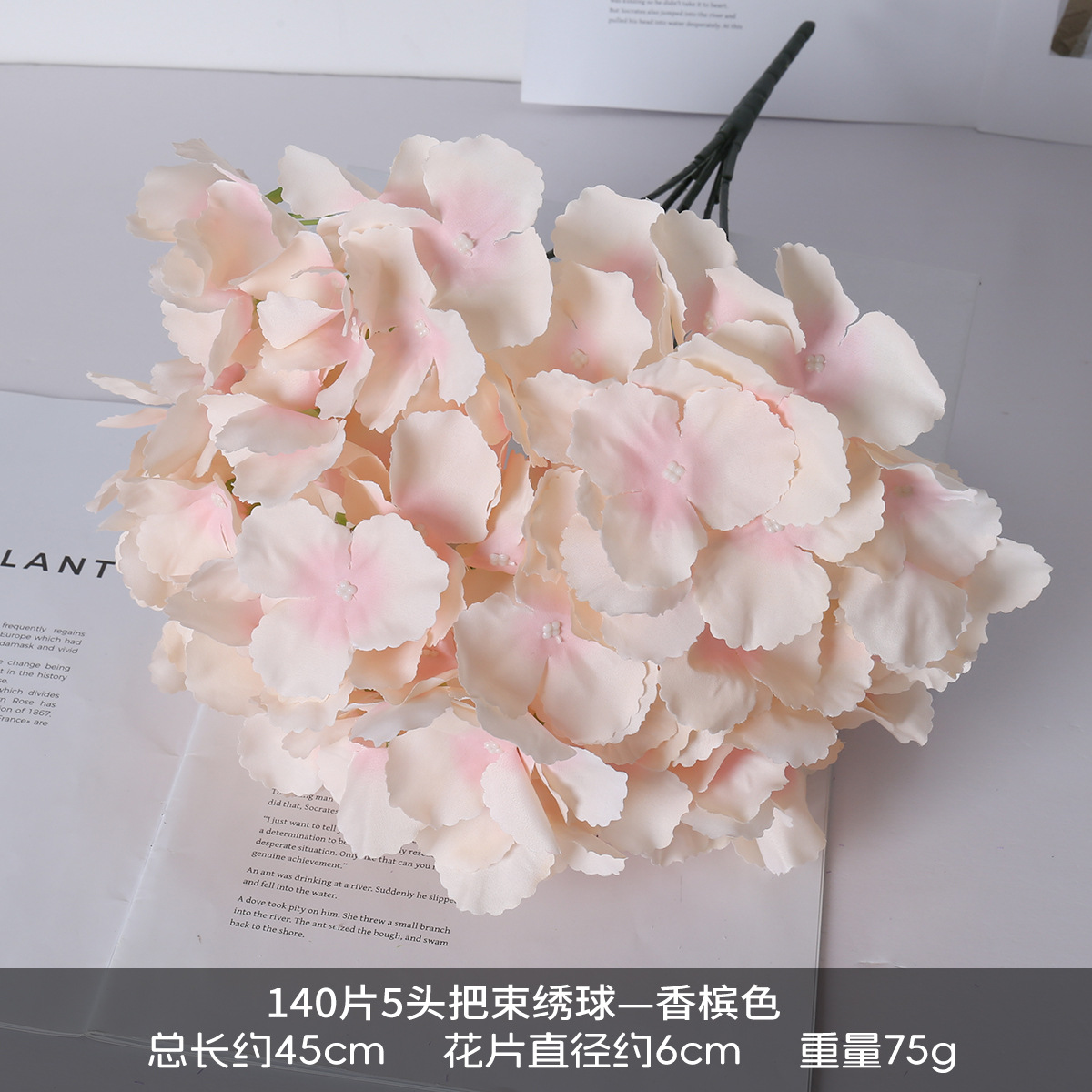 Hortenida DIY decoración de bodas disparo ramo floral arreglos floral mayorista de alta calidad hortenida flores falsas