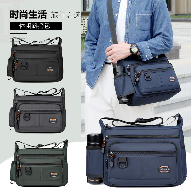 New Cross-border Messenger Bag Men's Large Capacity Casual Shoulder Oxford Cloth Business Backpack Fashion Waterproof Travel Bag Batch
