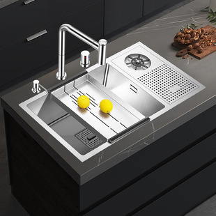304 Stainless Steel Cup Washer Sink Set Kitchen Sink Multi-Functional Household Large Single Sink Cafe Bar
