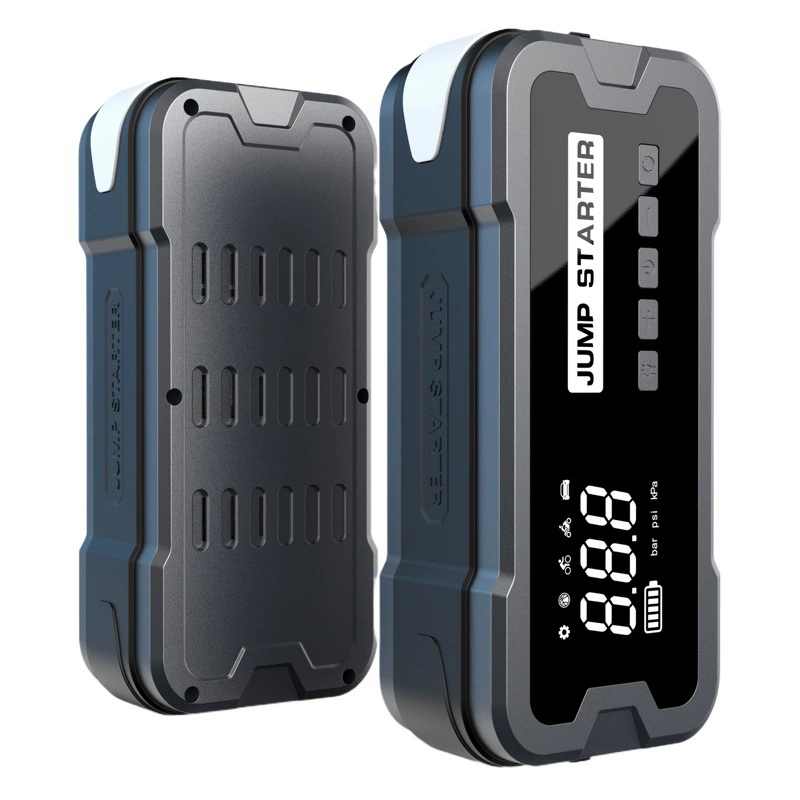 Автомобильный пуско-зарядное устройство с интегрированным компрессором, многофункциональный пусковой блок питания, автомобильный компрессор для 25-цилиндровых двигателей.