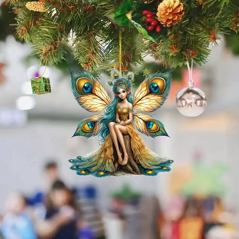 2d акриловой павлин фея подвеска трансграничный плоский автомобиль зеркало заднего вида украшения подвеска брелок подвеска