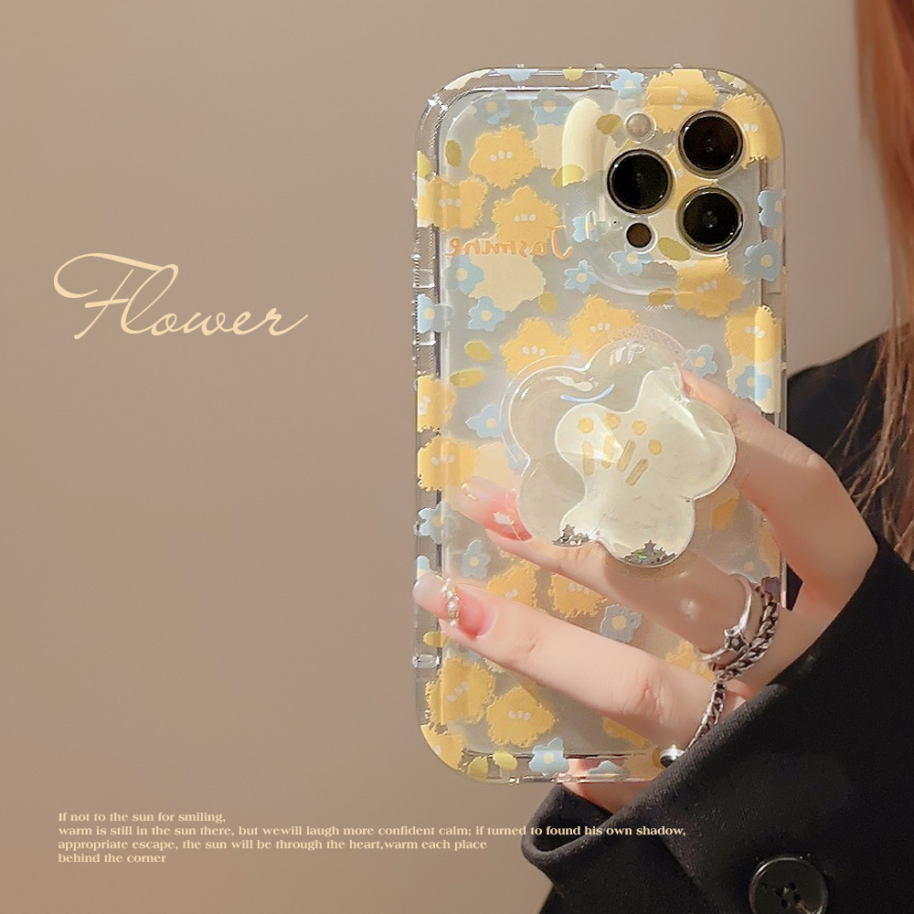 Suitable for iPhone 13 phone case, Apple 15 promax phone case, summer 14 transparent floral case, high-end feeling 12