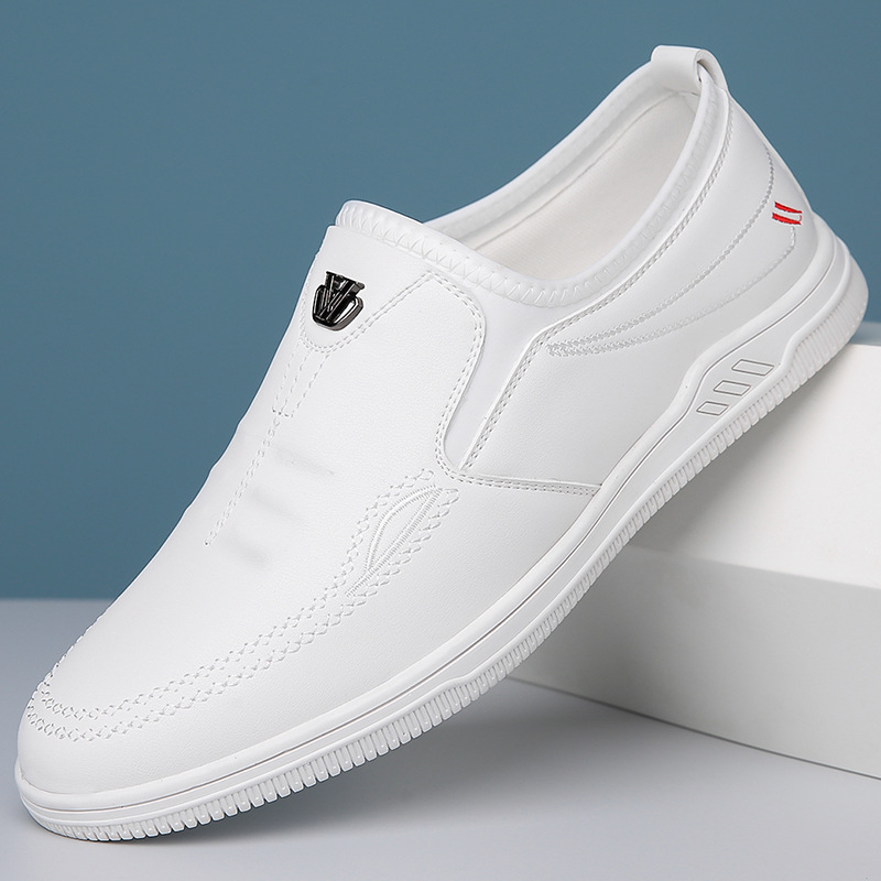 2024 primavera y otoño nuevo estilo zapatos de cuero casuales diarios para hombres zapatos de cuero perezosos zapatos blancos zapatos papá zapatos individuales 2259