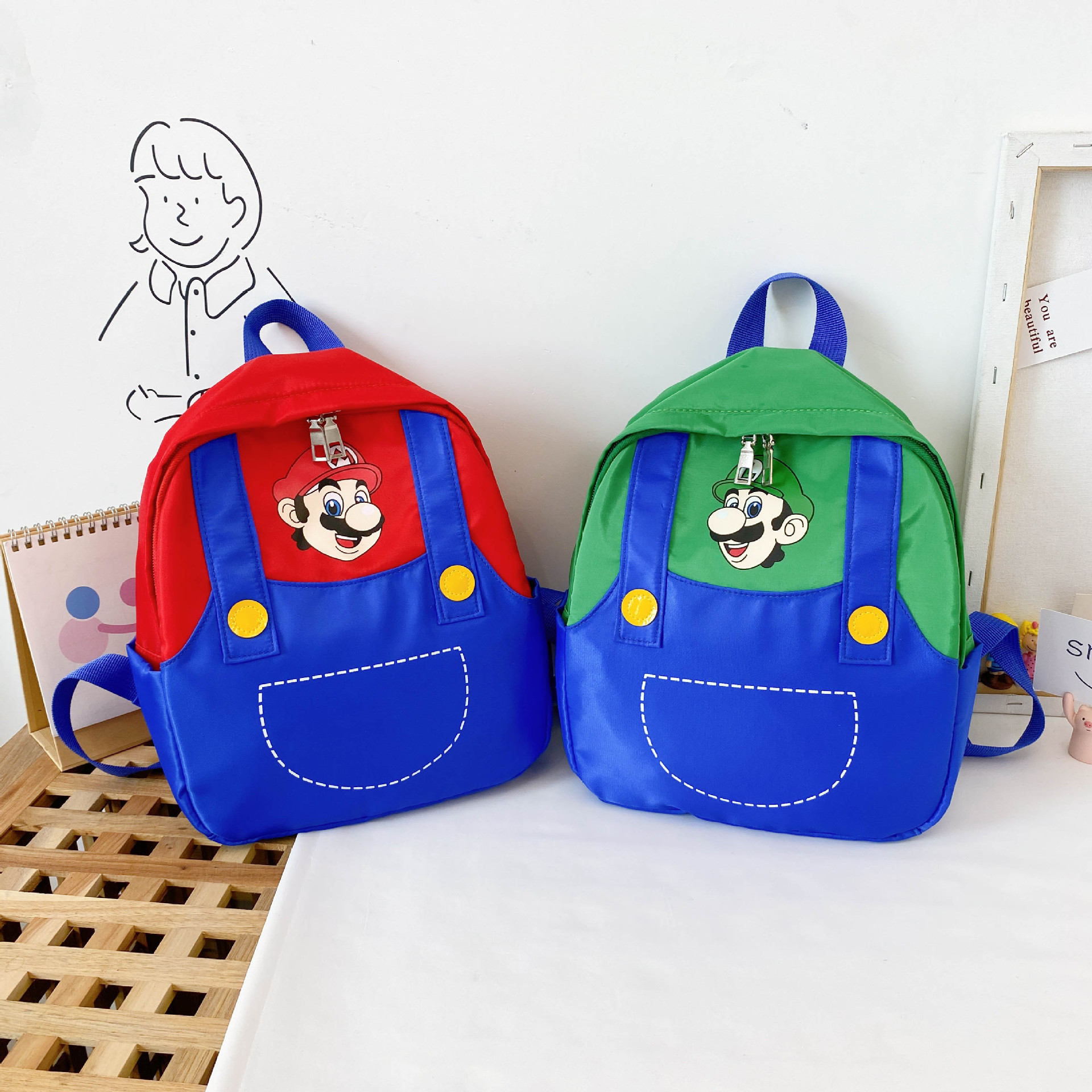 Children&#39;s Bags 2021 Autumn kindergarten knapsack Cartoon lovely new pattern Backpack men and women canvas schoolbag