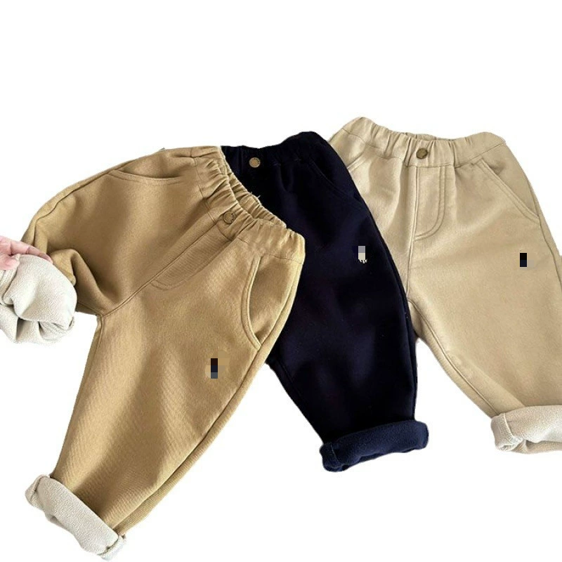 Children's winter trousers for boys, velvet leggings for leisure, increased thickness