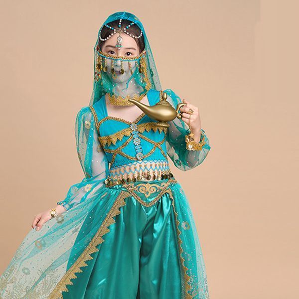 Belly dance girls' stage long-sleeved top performance costume, Indian dance performance costume, Jasmine Princess exotic