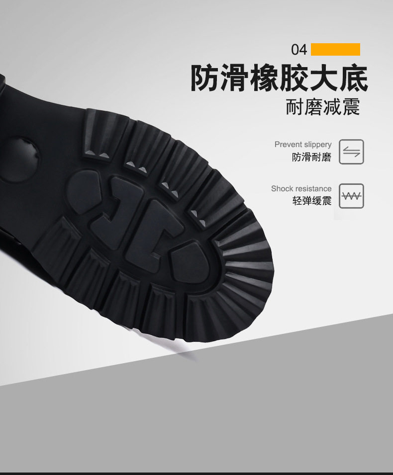 Giày da nam kiểu Derby mũi tròn, da bóng cao cấp, đế dày chống mài mòn, gót vuông 3–5 cm — PZ10035 màu đen chi tiết 11