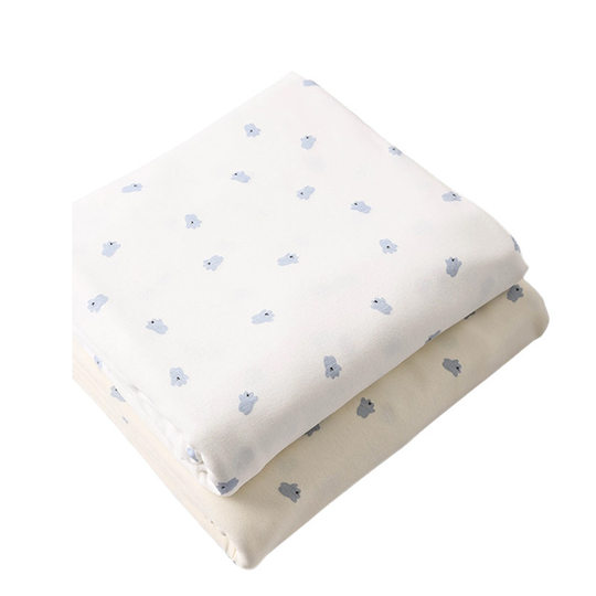 Cotton cartoon printed fabric rib fabric 1x 1 stretch thread pit fabric skirt children's knitted fabric