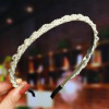 Woven hair accessory for bride handmade, Japanese headband from pearl, hairgrip with bow, hairpins, Korean style