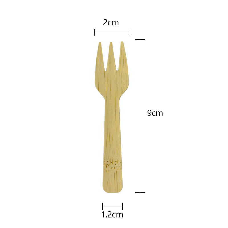 Cuchillo de bambú desechable cucharada de helado cucharada de 9 cm cucharada de bambú cucharada de pastel cucharada de horquilla