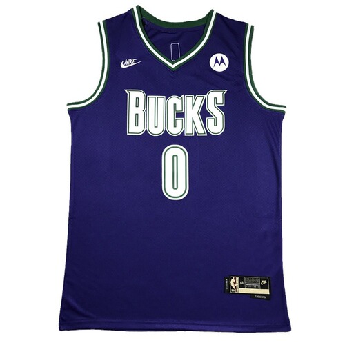 Summer cross-border casual jersey Bucks 0 Lillard 34 Antetokounmpo retro embroidered sports training basketball uniform