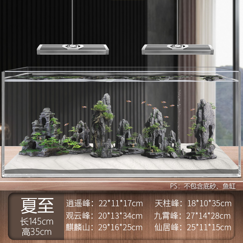 Juego completo de paisajismo de pecera, juego de decoración de rocalla de hierba acuática de simulación, juego de adorno de coral de arena de fondo de acuario