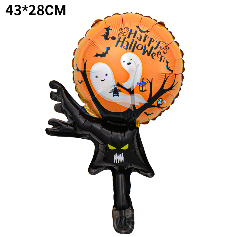 Mini globo de Halloween calavera calabaza murciélago araña decoración de Halloween dibujos animados de forma especial globo de película de aluminio