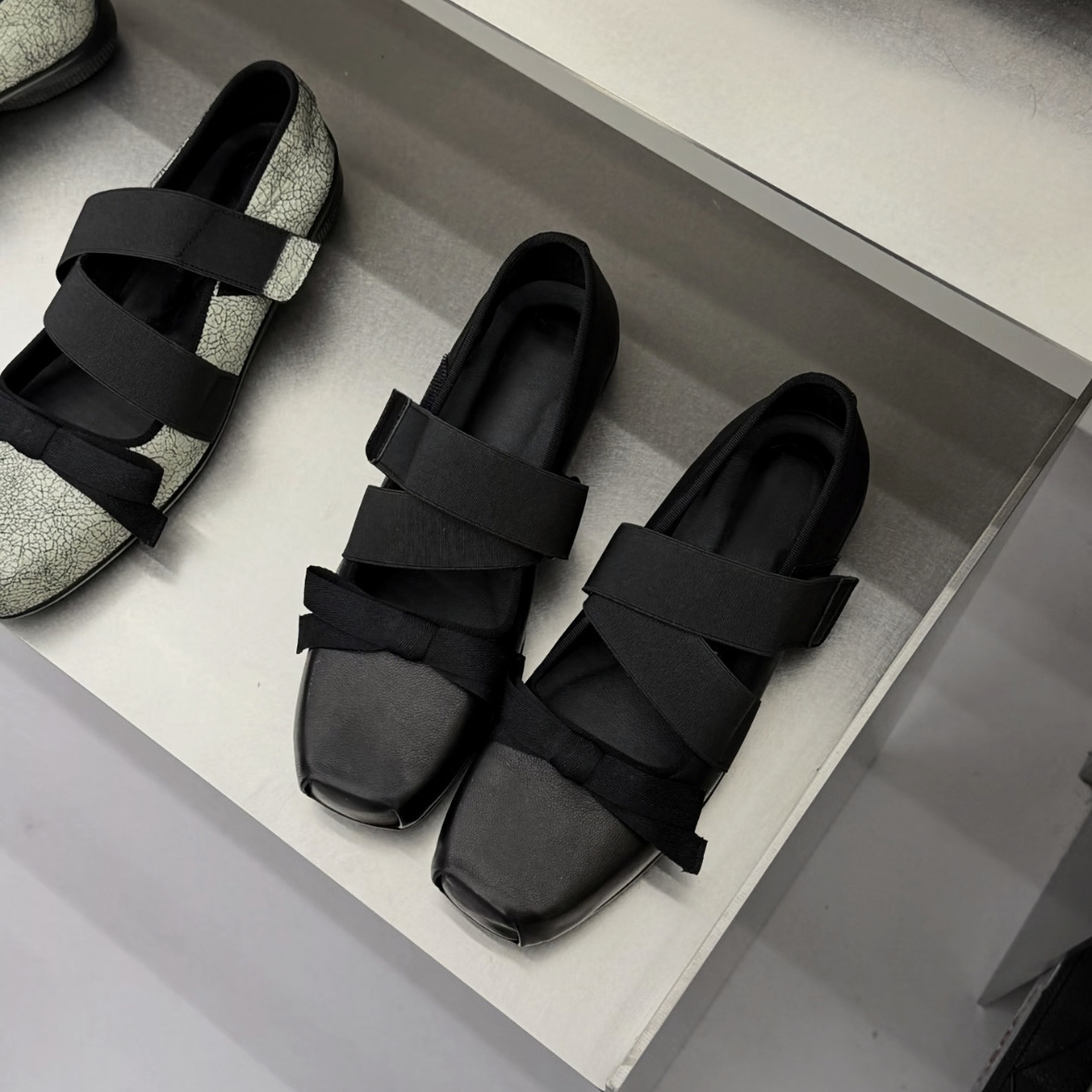 Versión de piel de oveja ~ arco coreano ballet de cuero Mary Jane zapatos de mujer zapatos de lefour de suela gruesa zapatos de cuero negro