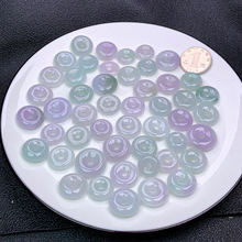 抖音货源批发缅甸天然翡翠吊坠A货 春彩平安扣挂件玉石饰品带证书