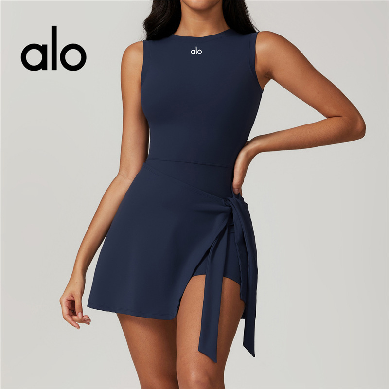 North American Al One-Piece Yoga Wear Yoga Professional Sports Fitness Wear Tennis Skirt Dress Female Pilates