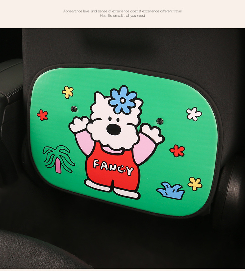 Cute Cartoon Car Seat Back Anti-Kick Pad for Women, Car Seat Back Anti-Dirt Pad, Rear Seat Anti-Kick Pad for Children