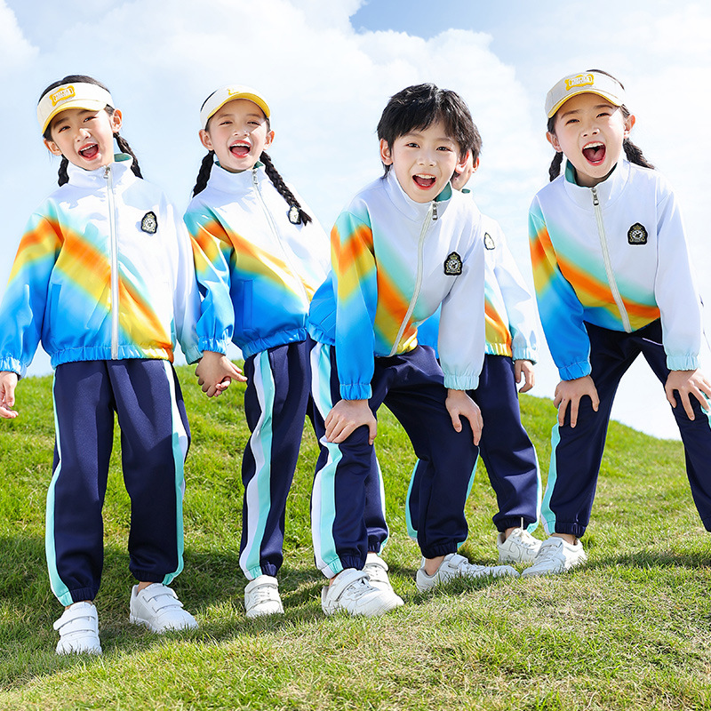 小學生校服套裝春秋裝新款兒童運動會班服四件套夏季幼兒園園服潮