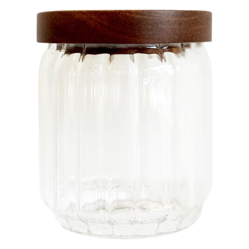 Tarro de Vidrio Sellado con Tapa de Madera, Resistente a Altas Temperaturas, para Cocina y Alimentos image 1