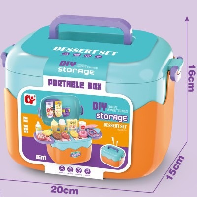 Niños transfronterizos hogares de almacenamiento caja de mano set médico de belleza postres de comida rápida cocina set fabricante de juguetes image 5