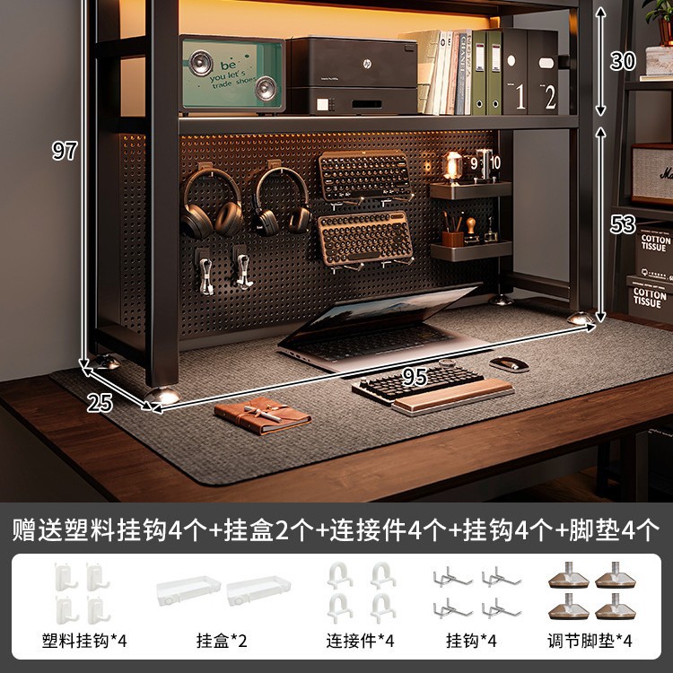 Estante de escritorio, tablero de agujero, escritorio, escritorio vertical de varias capas, estantería, escritorio de computadora de almacenamiento integrado, estación de trabajo