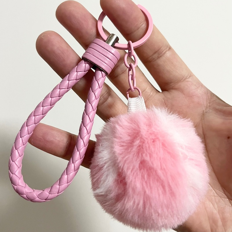 かわいいガーリーハート模造レッキスウサギの毛皮テニスバッグペンダントぬいぐるみテニスペンダントバッグペンダント車のキーホルダー|undefined