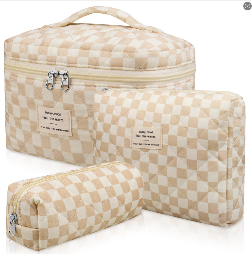 Bolsos de maquillaje portátiles de gran capacidad, pequeñas flores trituradas, acolchados portátiles, algodón, flores encantadoras, estudiantes viajeros