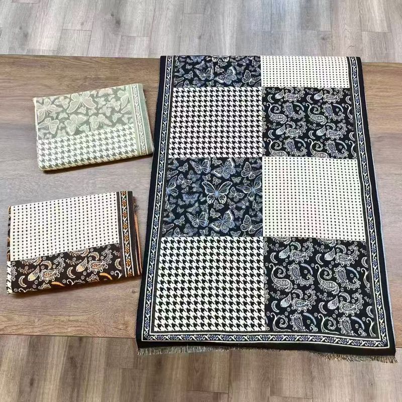她信跨境秋冬植物印花佩斯纹利花朵图案ins风设计感围巾scarves|undefined