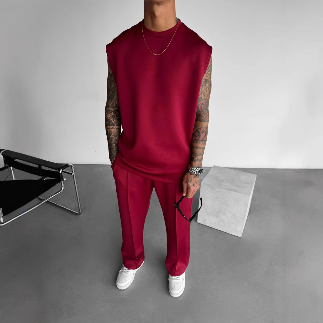 Summer New Men's Trousers Vest Suit