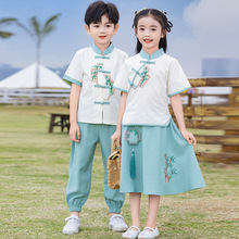 六一儿童汉服夏季男童中国风古女童新中式唐装幼儿园毕业演出服装