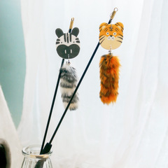 逗貓棒長杆仿老虎尾巴小貓玩具自嗨耐咬羽毛鈴鐺解悶神器貓咪用品