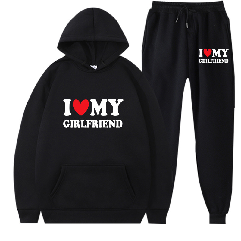 Cross-border Amazon I love my girlfriend sweater I LOVE MY GIRLFRIEND casual loose suit