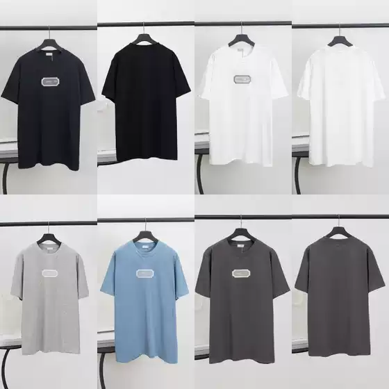 Foreign Trade. High Version Dijia 2025 Spring and Summer New Blade Letter Logo Embroider Casual Men's and Women's Short-Sleeved T-Shirts
