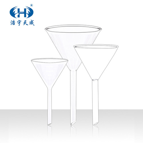 Glass funnel plastic funnel short neck long neck tapered 40/50/60/75/90mm triangular funnel teaching equipment