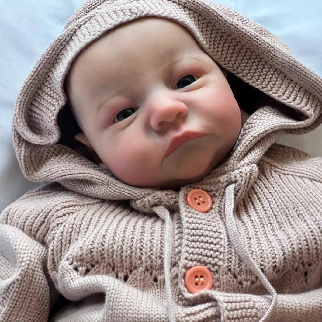 Npk49cm simulación bebé reborn muñeca Levi despierto tiro real hecho a mano 3D piel