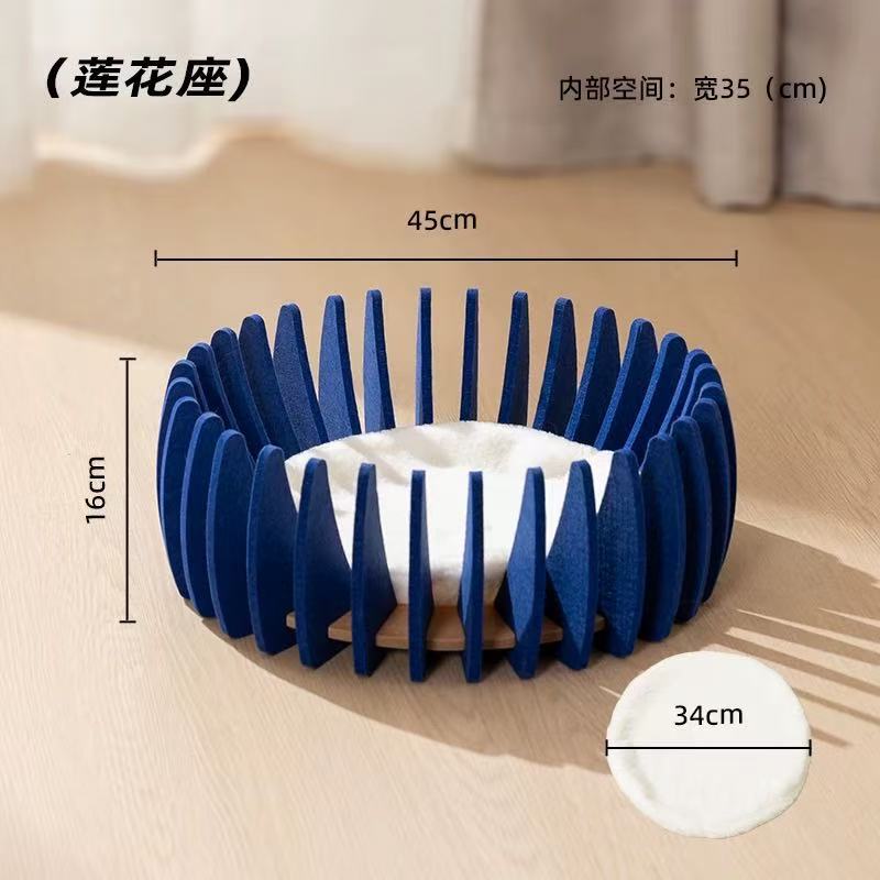 Nido para gatos Four Seasons Universal Fieltro resistente a la captura Nido para gatos Juguetes para gatos Casa de calabaza creativa resistente al desgaste Gato semicerrado Sleeping Nuevo