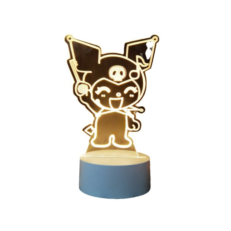 Venta caliente transfronteriza en el extranjero, nueva y extraña luz nocturna 3D, luz ambiental colorida, lámpara de mesa LED de la serie Sanrio Kulomi